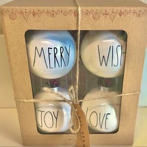 Rae Dunn Christmas Ornaments MERRY WISH JOY LOVE